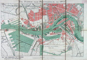 VII-47A Kaart van de havens van Rotterdam. Inzetkaartje: de waterweg van Rotterdam naar zee