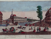 1973-4882 Gezicht op de Blaak met Beurs en Gapersbrug, uit het zuidoosten. (in spiegelbeeld)