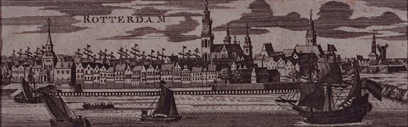 III-30 Gezicht op het oostelijk deel van de stad over de Nieuwe Maas. Links de mond van de Oudehaven met de ...