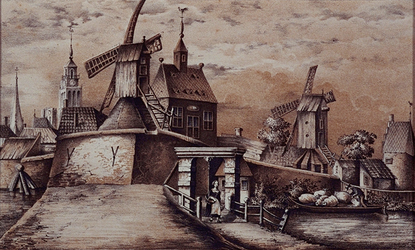 V-76 De Oostpoort, vanaf de Oostzeedijk te zien.