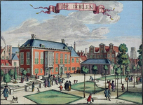 XXIII-2 Gezicht op de achterzijde van de Sint Joris Doelen aan de Haagseveer.
