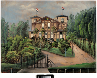 XXIII-26 Het verenigingsgebouw (Ververschingslokaal ) van deschietbaan, uit het zuiden.