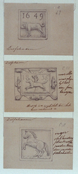 XXXI-124-01-14-TM-16 Gevelstenen van Delfshavense huizen.-14: wijk C nummer 47, woning van de heer Barend Klerk ...