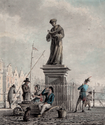 M-688 Standbeeld van Desiderius Erasmus, humanist op de Grotemarkt.
