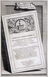 M-706-A Gedenksteen met grafschrift van Desiderius Erasmus in de kerk te Bazel.