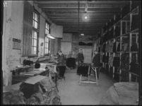 1976-5058 Het interieur van de firma Kaufmann's huidenhandel aan de Westzeedijk.